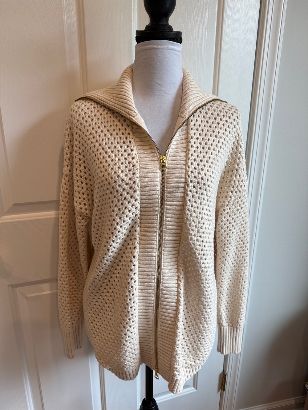 Varley Finn Longline Knit Jacket Zip-Up Knit Cardigan